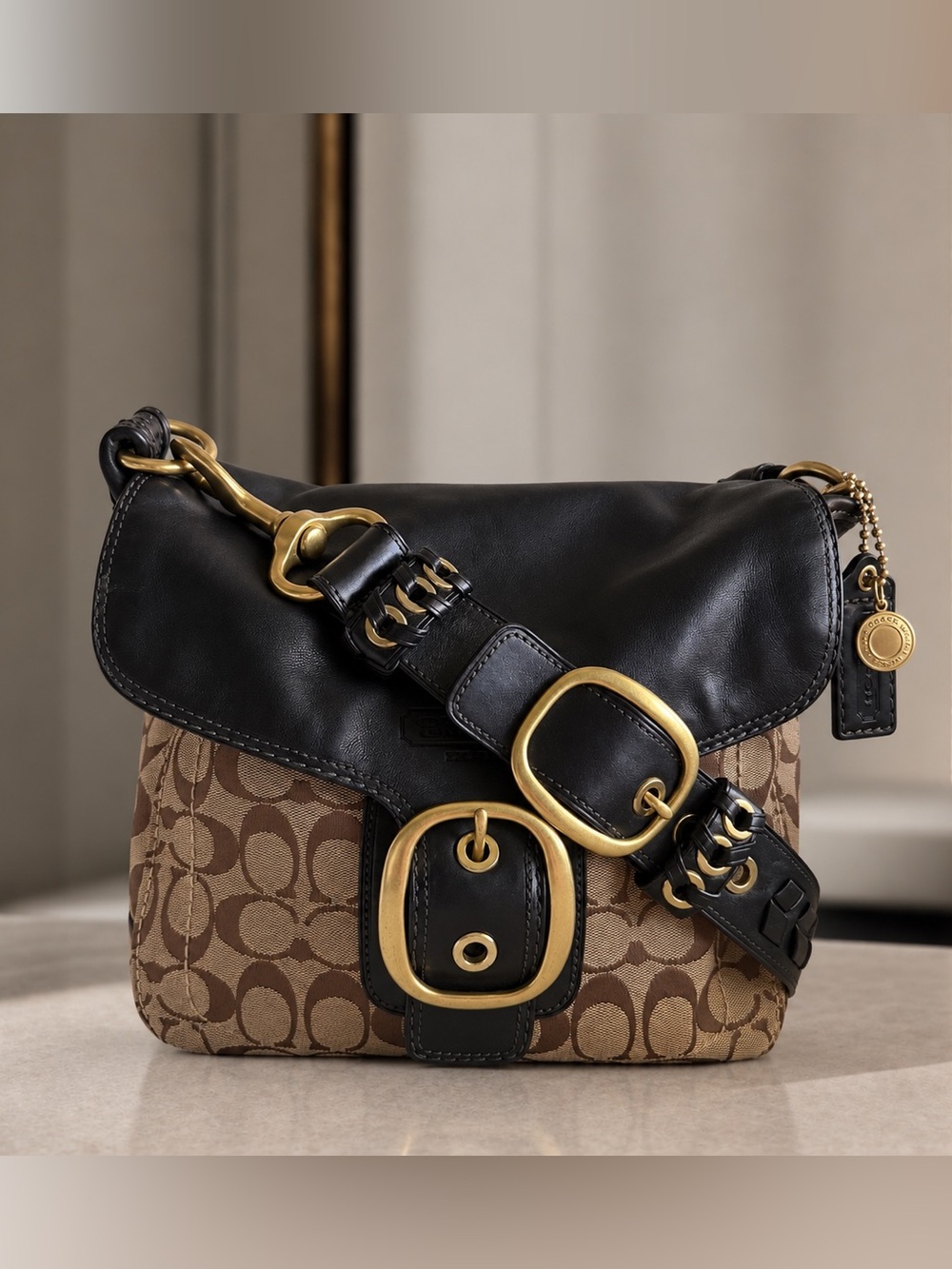 Like New Coach Bleecker Legacy Signature Flap Shoulder Bag RARE batch Read